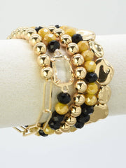 MiMi Wholesale - CB2286 CCB Multi Strand Bead Bracelet Set: Red White