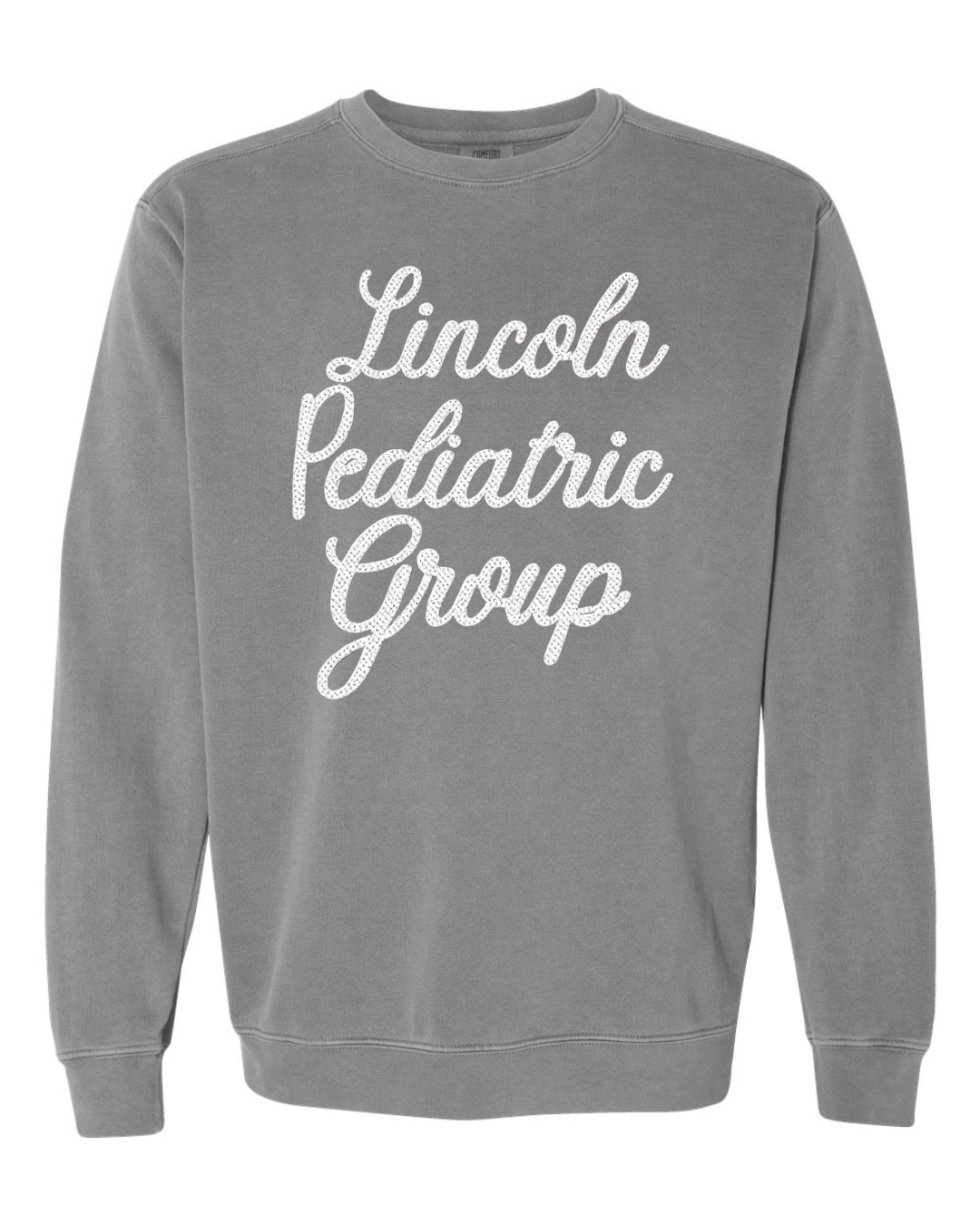 LINCOLN PEDIATRIC GROUP - (BLACK/WHITE POLKA) - GREY COMFORT COLORS CREW