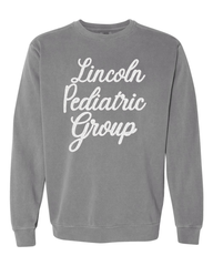 LINCOLN PEDIATRIC GROUP - (BLACK/WHITE POLKA) - GREY COMFORT COLORS CREW