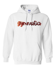 RED METALLIC/WHITE GYMNASTICS - WHITE HOODIE (YOUTH + ADULT)