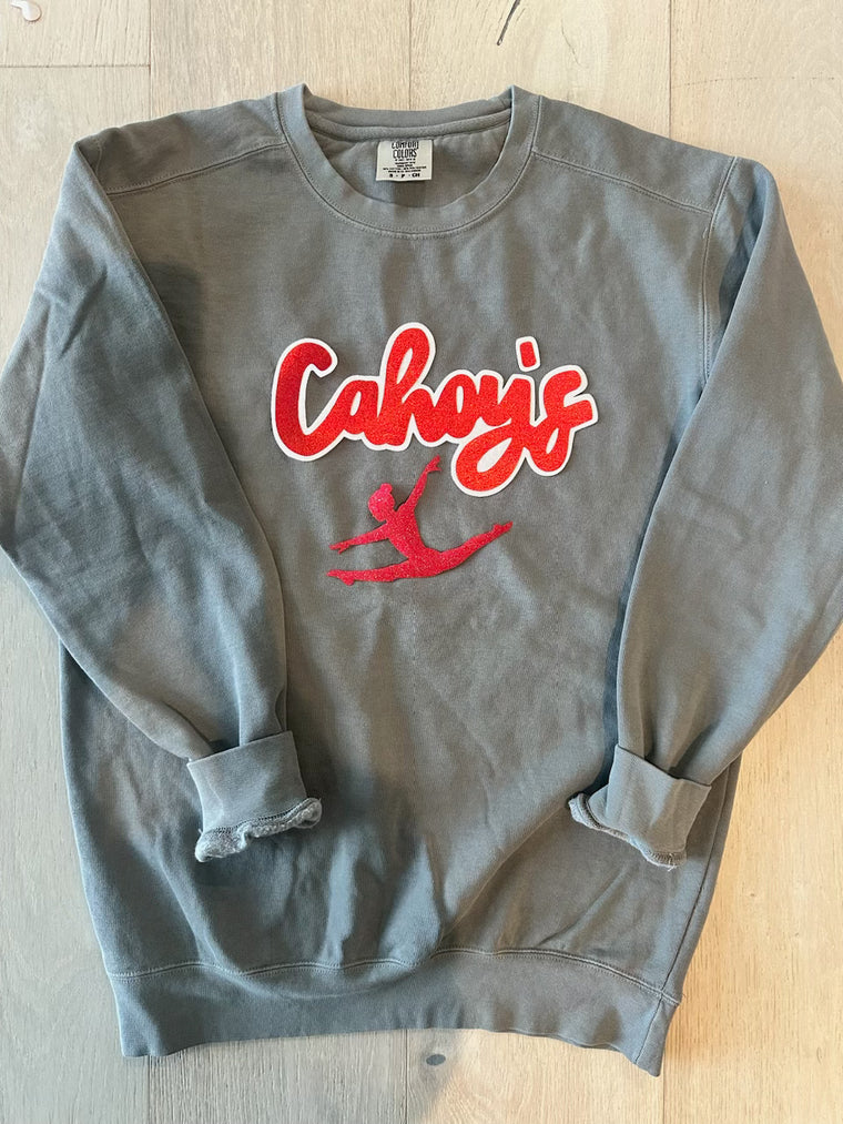 CAHOY'S - GREY COMFORT COLORS CREWNECK (with silhouette)