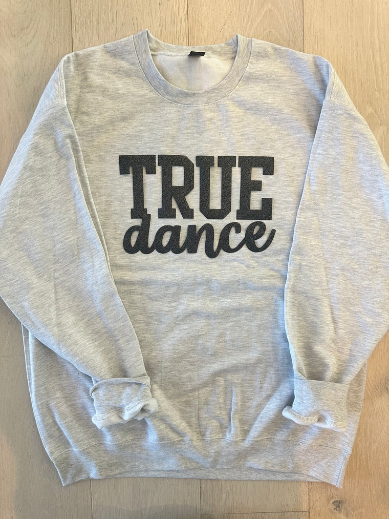 BLACK SPARKLE TRUE DANCE  - GREY GILDAN CREW - YOUTH + ADULT