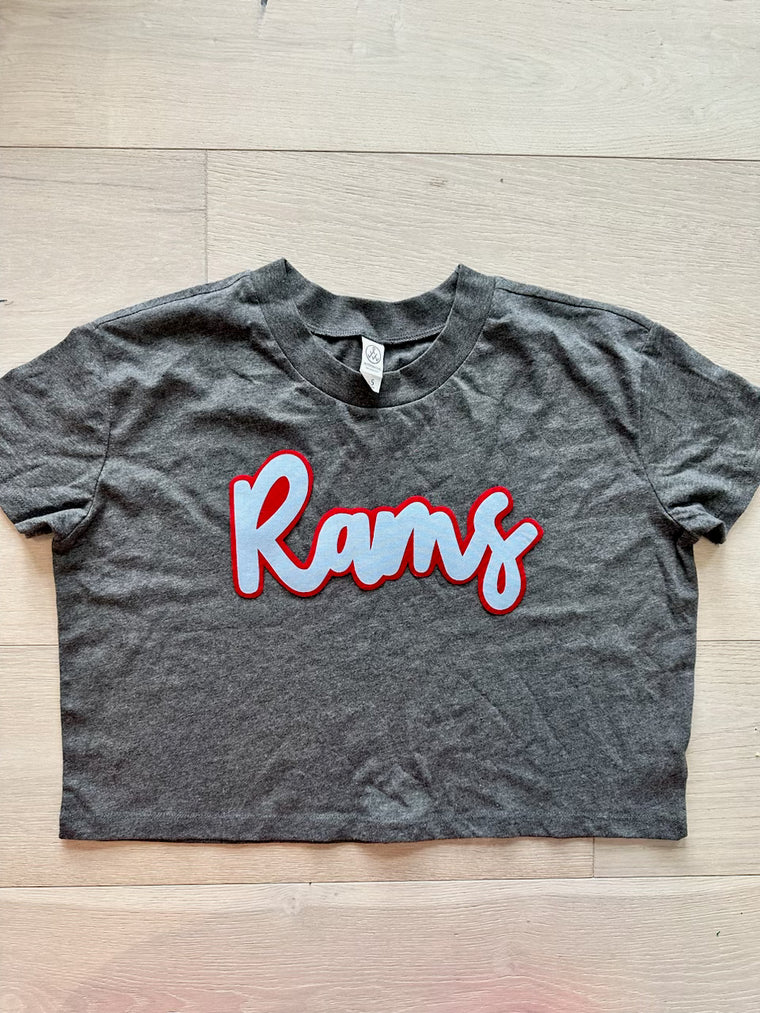 MODERN RAMS - GREY CROP TEE