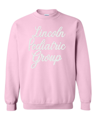 LINCOLN PEDIATRIC GROUP - (BLACK/WHITE POLKA) - LIGHT PINK CREWNECK