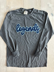 CURSIVE LEGENDS - GREY COMFORT COLORS LONG SLEEVE