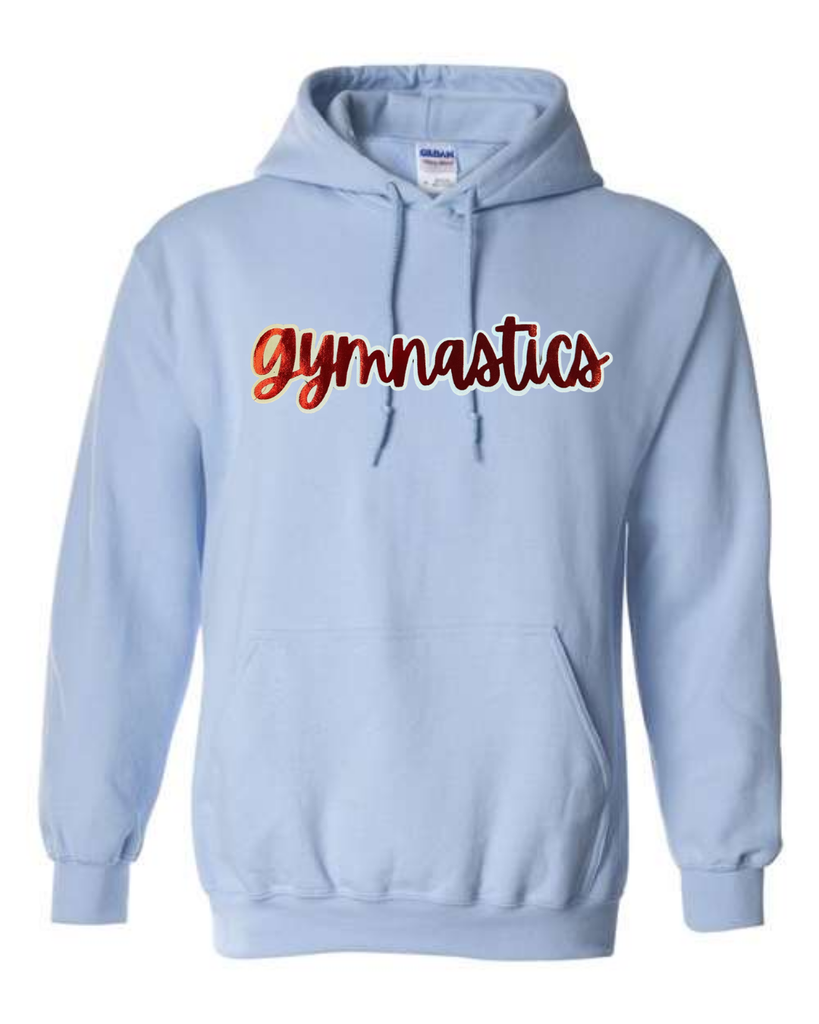 RED METALLIC/WHITE GYMNASTICS - LIGHT BLUE HOODIE
