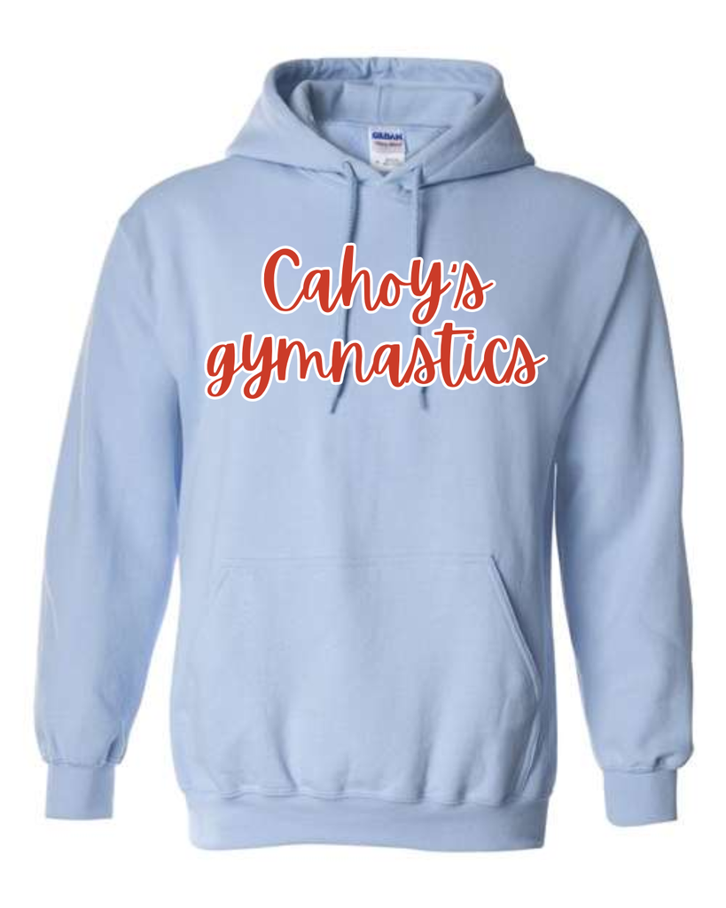 RED/WHITE CAHOY'S GYMNASTICS- LIGHT BLUE HOODIE
