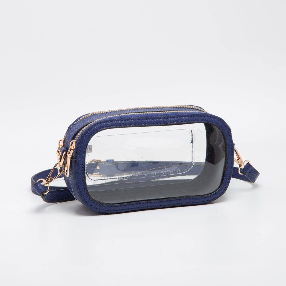 MiMi Wholesale - TG10552 Double Zipper Oval Clear Gameday/Stadium Bag: Tan