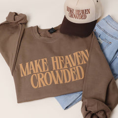 Fashion City - Make Heaven Crowded PUFF MIDWEIGHT Sweatshirt: BROWN SAVANA / M