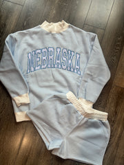 NEBRASKA - BLUE STRIPED MOCKNECK SET