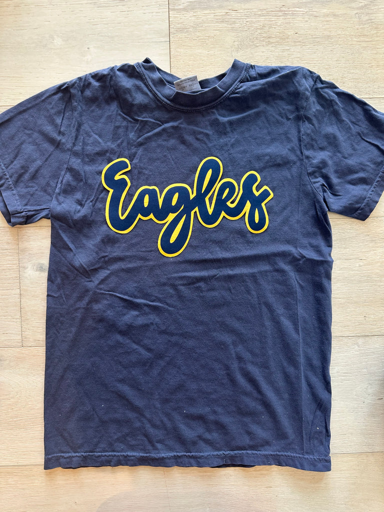 NAVY/YELLOW EAGLES - NAVY COMFORT COLORS TEE (YOUTH + ADULT)