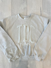 TDC MOM - BONE FLEECE CROP CREW