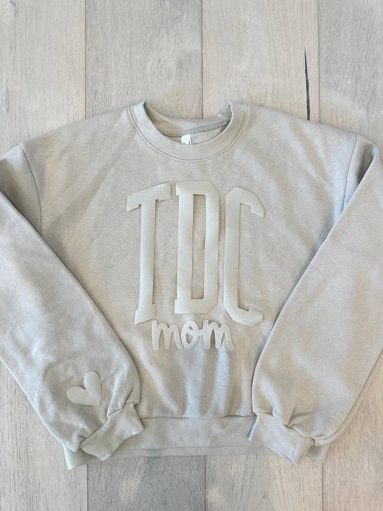 TDC MOM - BONE FLEECE CROP CREW