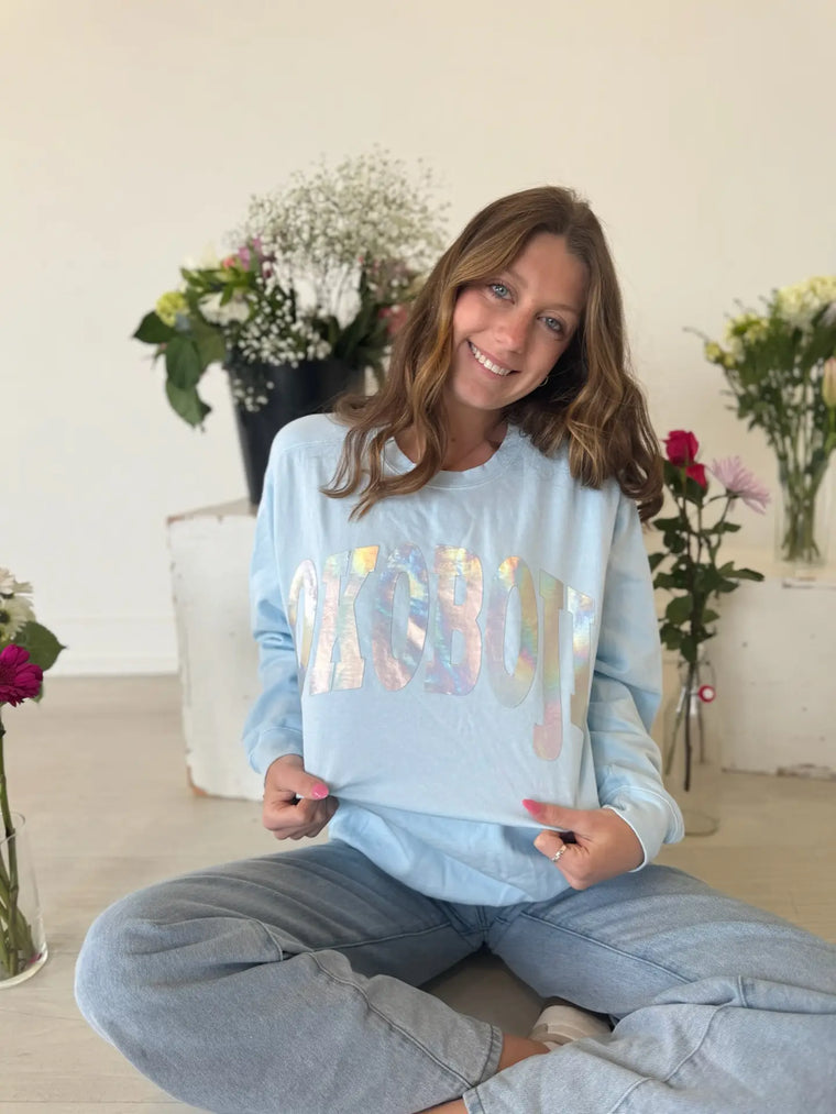 VARSITY IRIDESCENT OKOBOJI - CHAMBRAY CREWNECK