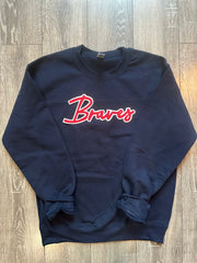 BRAVES - NAVY GILDAN CREW