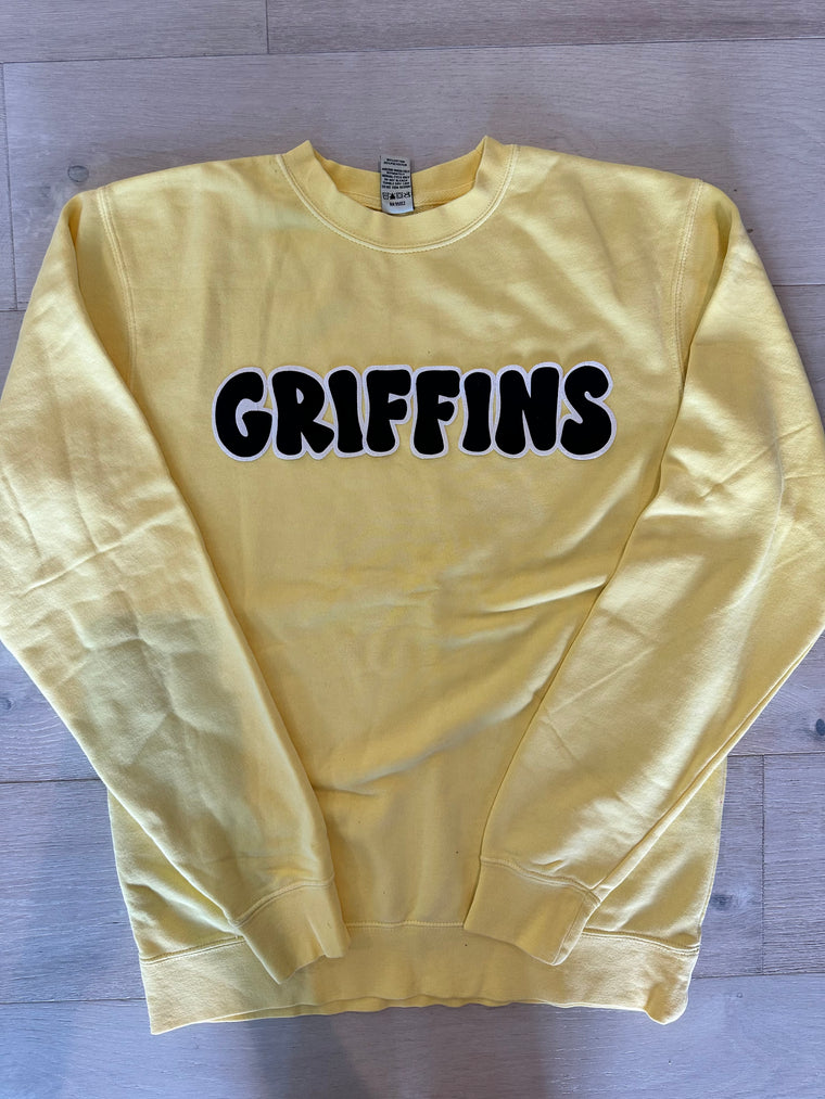 Gretna East Grey Griffins Embroidery Unisex Crew Neck Sweatshirt