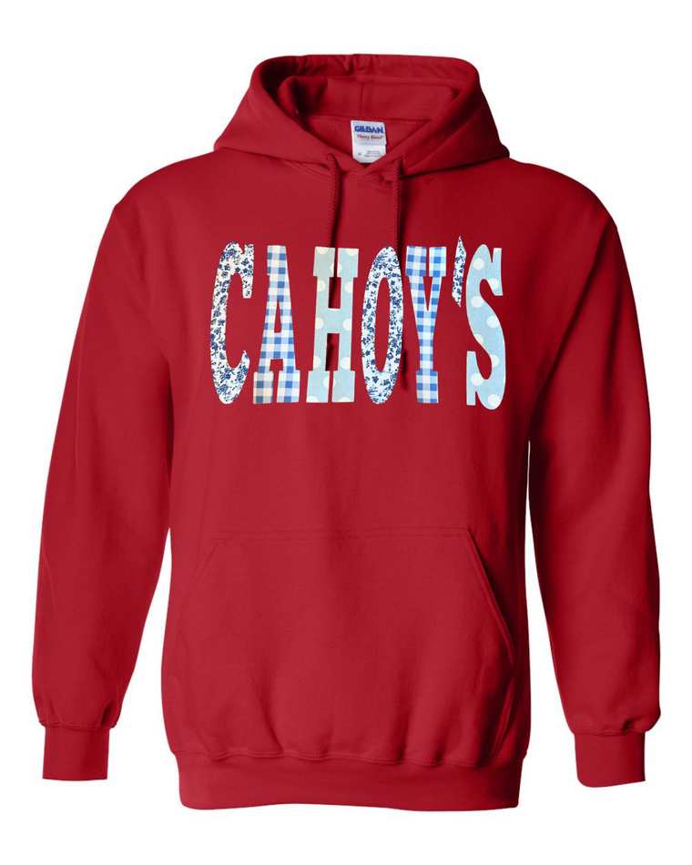 PATCHWORK CAHOY'S - RED HOODIE (YOUTH + ADULT)