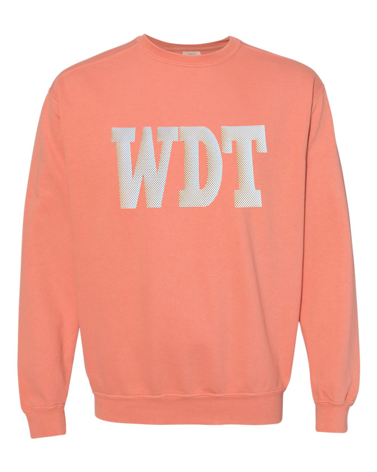 WHITE/BLACK POLKA DOT WDT - ORANGE COMFORT COLORS CREW
