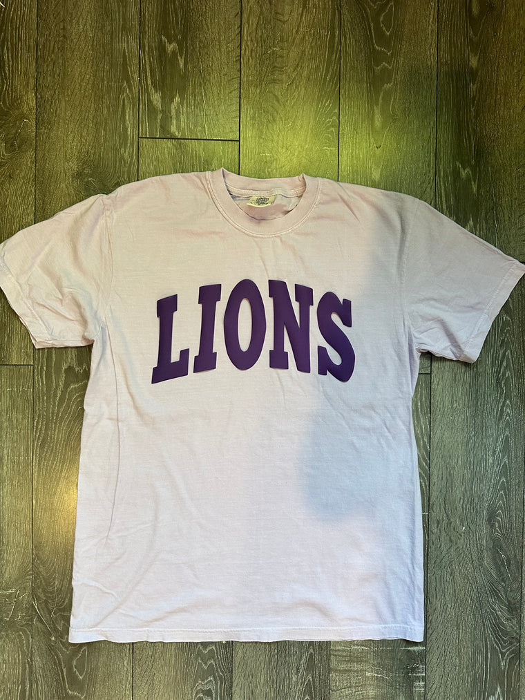 VARSITY PURPLE LIONS - ORCHID COMFORT COLORS TEE (youth + adult)