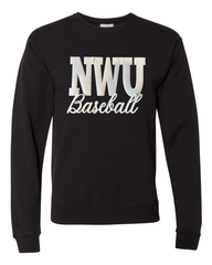 NWU BASEBALL (BEIGE POLKA DOT + GOLD METALLIC) - BLACK COMFORTWASH CREW