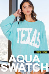 BUCKETLIST - T1770N 'NEBRASKA' Comfy Oversize Graphic Sweatshirt: Red / S-M-L (2-2-2)