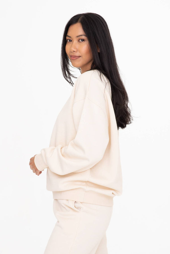 Mono B - Oversized Fleece Sweatshirt: HEATHER GREY / S:M:L (2:2:2)