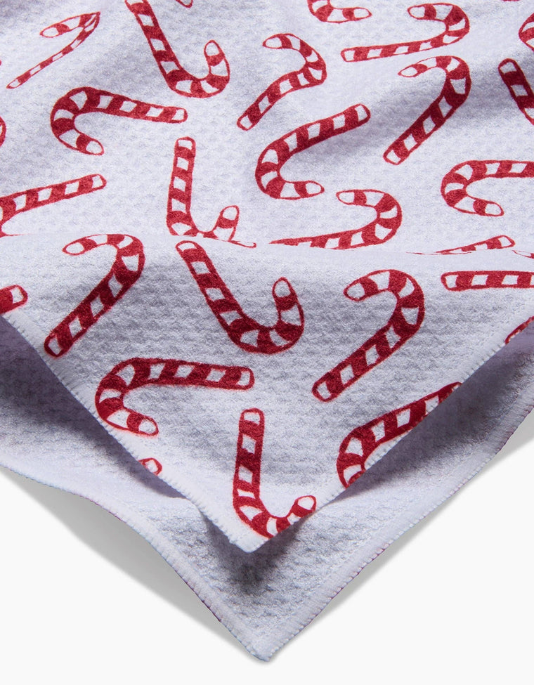 Geometry - Christmas Candy Canes Tea Towel