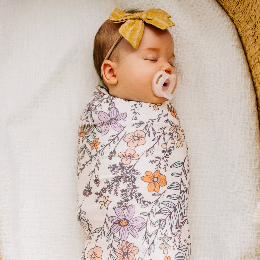 Copper Pearl - Knit Swaddle Blanket - Flora