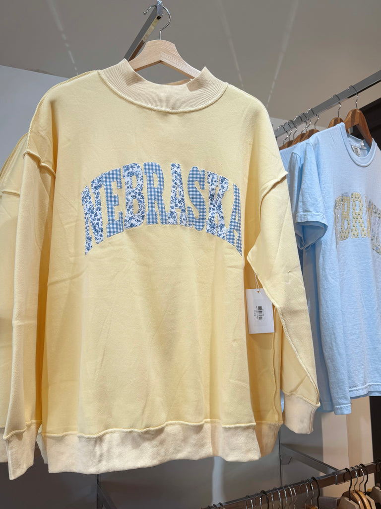 BLUE PATCHWORK NEBRASKA - YELLOW MOCKNECK(rts)