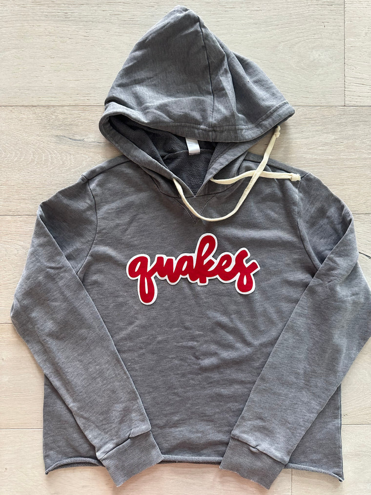 CURSIVE QUAKES - GREY LIGHTWEIGHT HOODIE