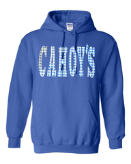 BLUE GINGHAM CAHOY'S - BLUE HOODIE (YOUTH + ADULT)