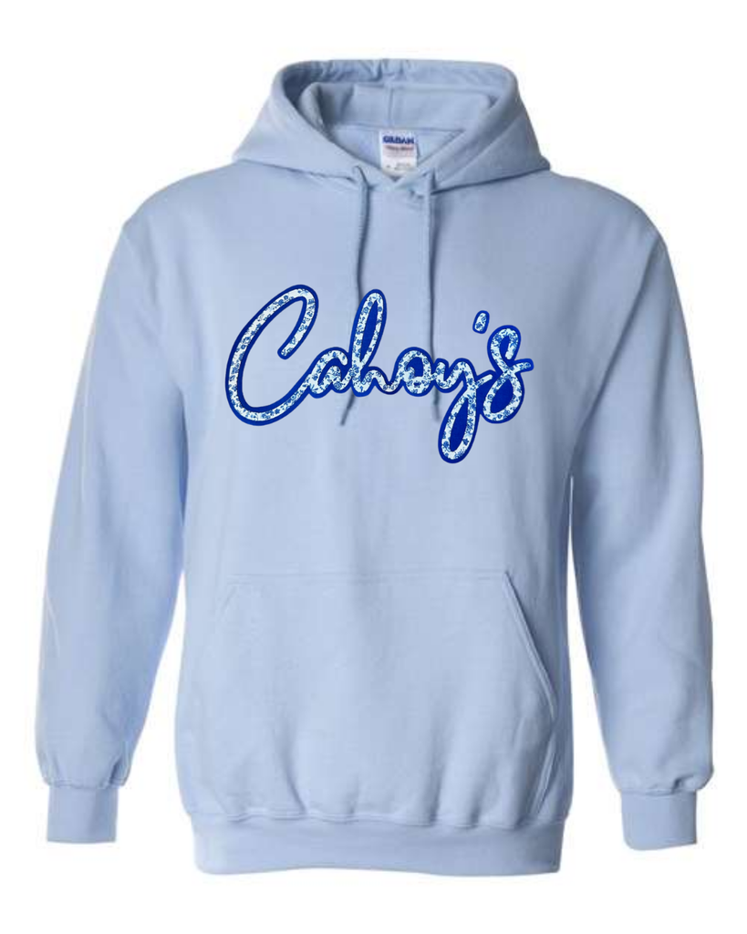 BLUE FLORAL/BLUE CAHOY'S - LIGHT BLUE HOODIE