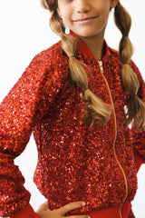 Mila & Rose - Red Sequin Jacket: 3T