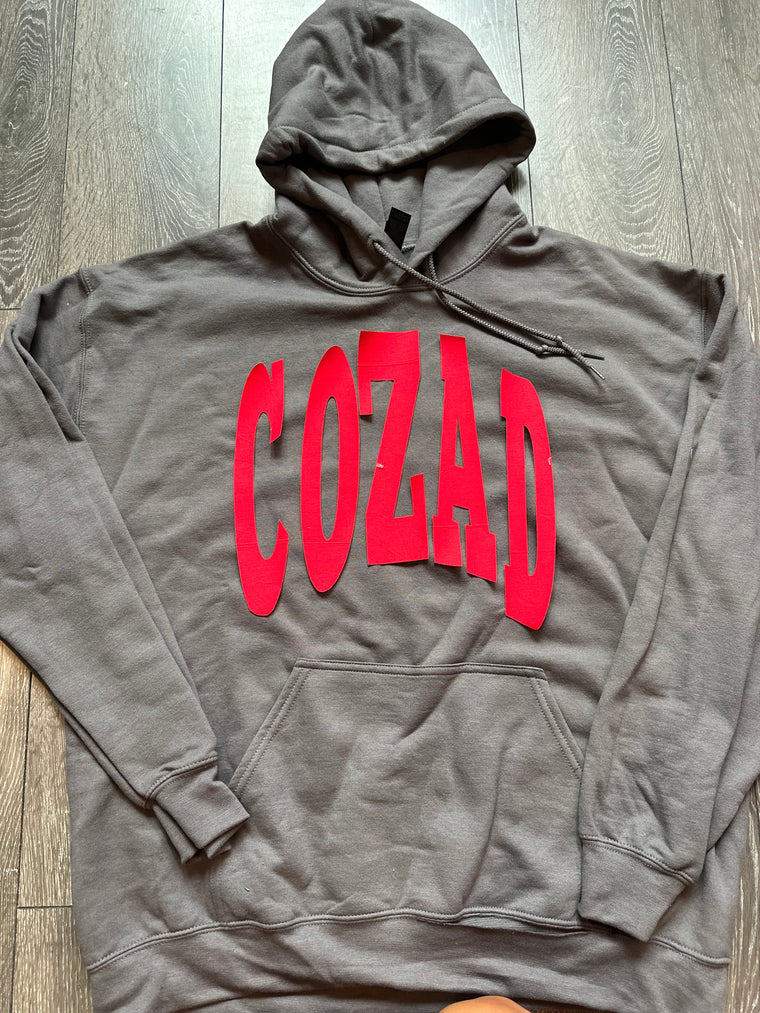 VARSITY RED COZAD - CHARCOAL HOODIE