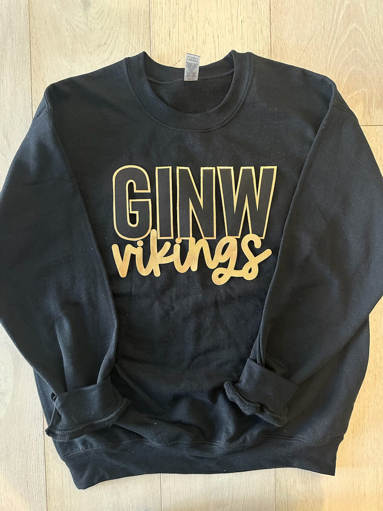 GINW VIKINGS - BLACK GILDAN CREW