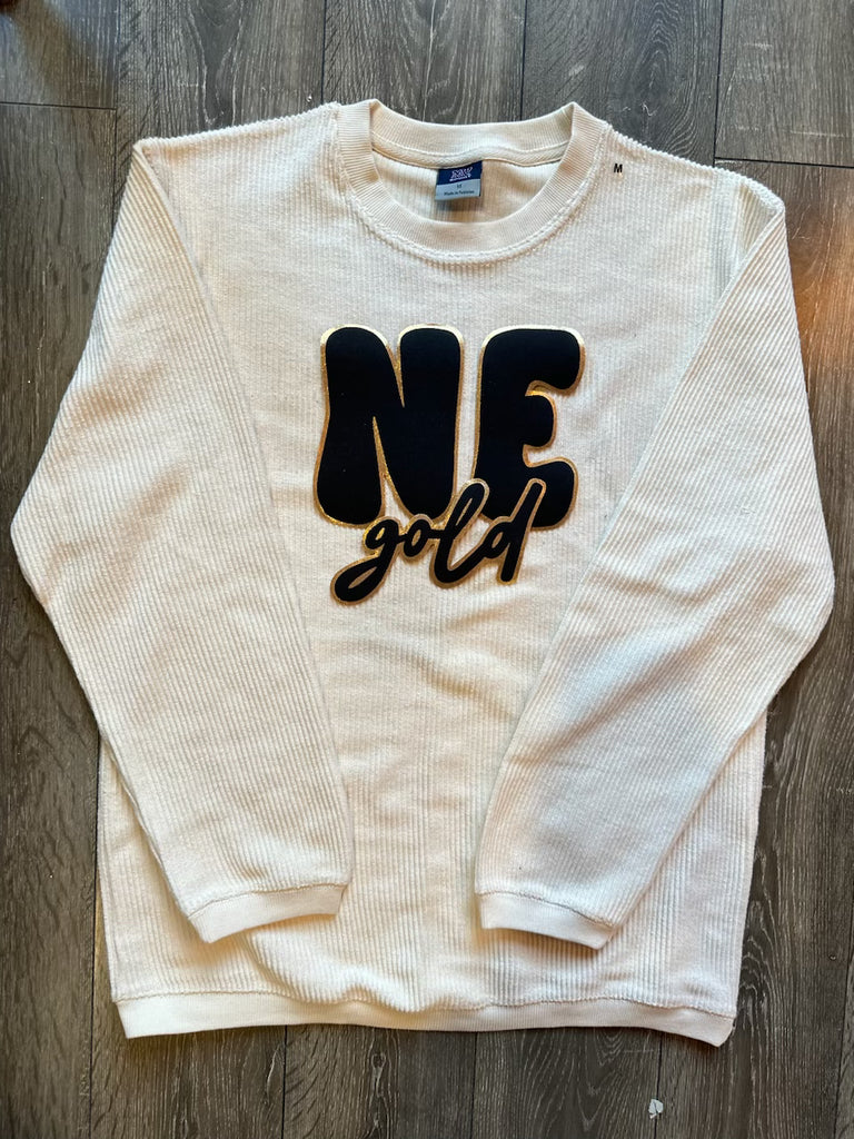 NE GOLD - IVORY RIBBED CREW