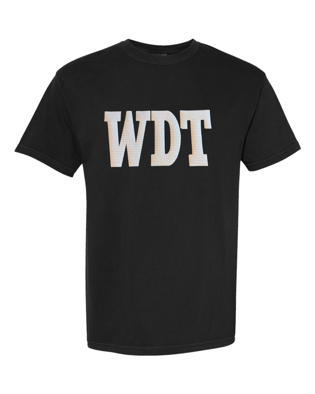 WHITE/BLACK POLKA DOT WDT - BLACK TSHIRT