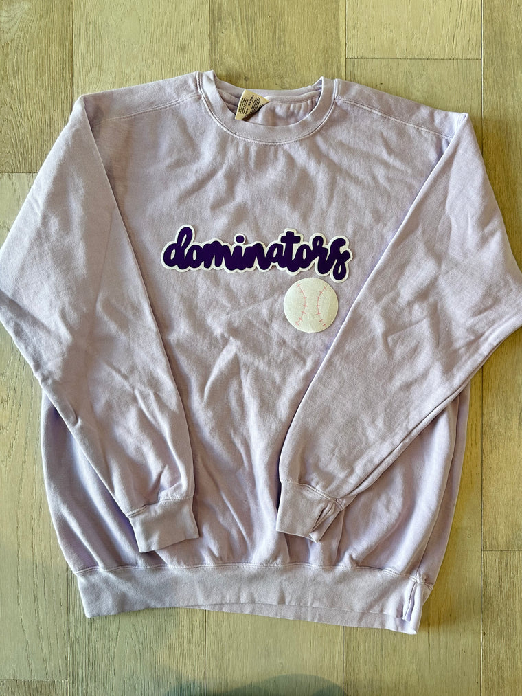 DOMINATORS WITH BASEBALL - ORCHID COMFORT COLORS CREWNECK