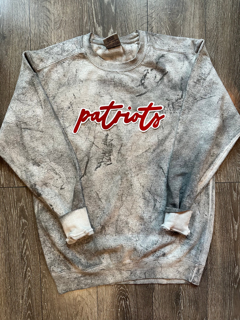 PATRIOTS- GREY DYED COMFORT COLORS CREW