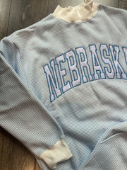 NEBRASKA - BLUE STRIPED MOCKNECK SET