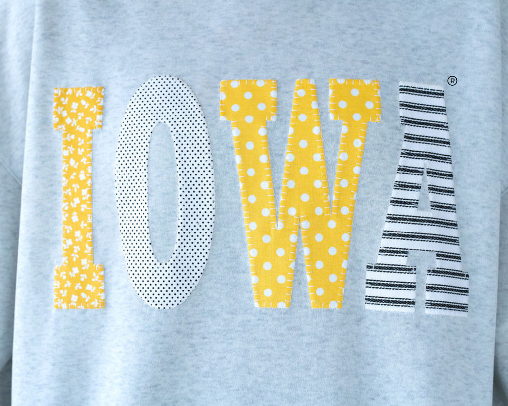 PATCHWORK IOWA - GREY MOCKNECK