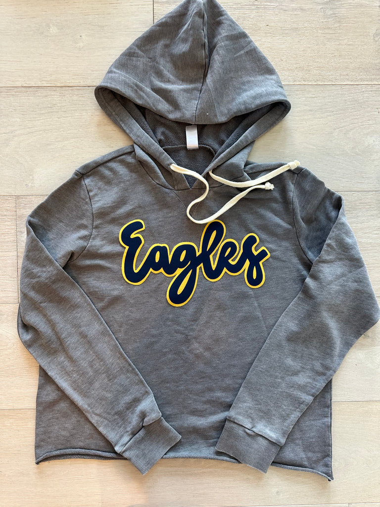 CURSIVE EAGLES - GREY LIGHTWEIGHT HOODIE