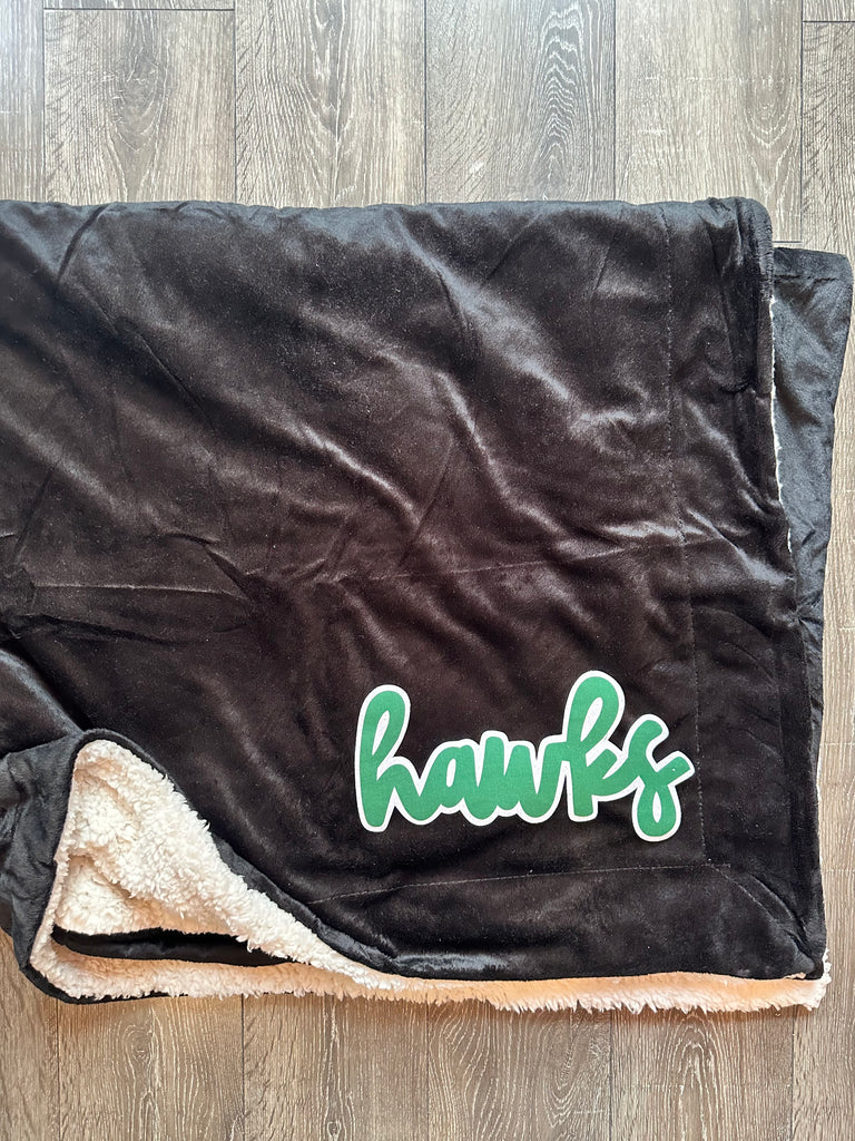 HAWKS - BLACK SHERPA BLANKET