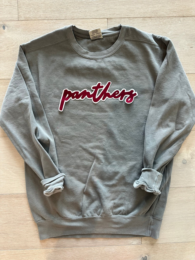 DAINTY PANTHERS  - GREY COMFORT COLORS CREWNECK