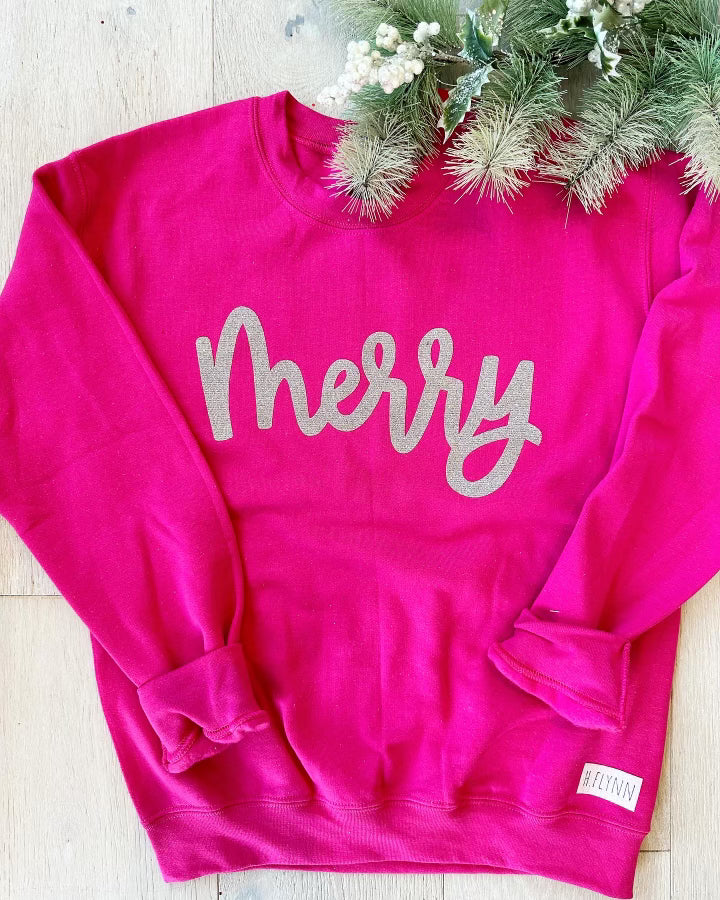 MERRY - HOT PINK CREW