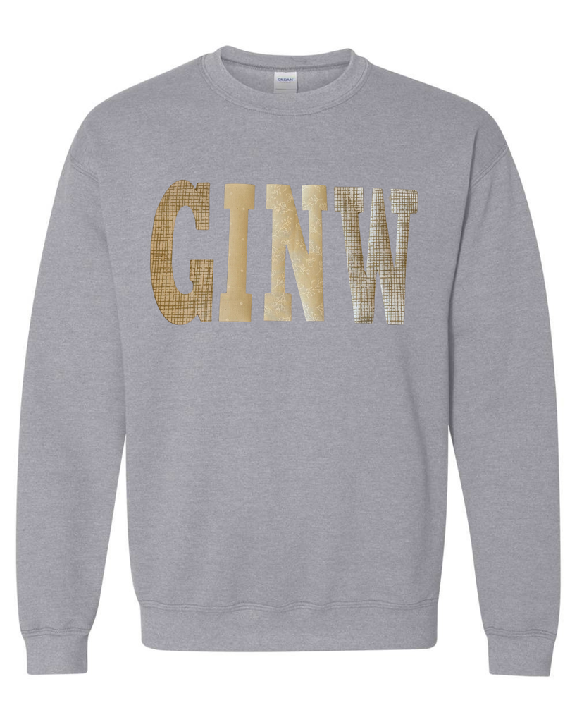 PATCHWORK GINW - SPORT GREY GILDAN CREW