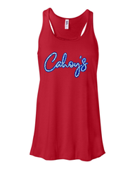 BLUE FLORAL/BLUE CAHOY'S  - RED RACERBACK TANK