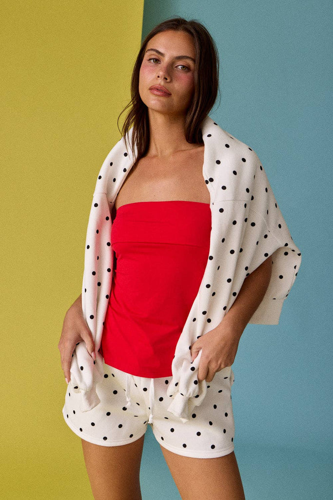 Papermoon - PX19825 - Small Polka Dot Fleece Set: WHITE/BLACK DOT / S-M-L (3-2-1)