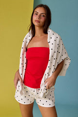 Papermoon - PX19825 - Small Polka Dot Fleece Set: WHITE/BLACK DOT / S-M-L (3-2-1)