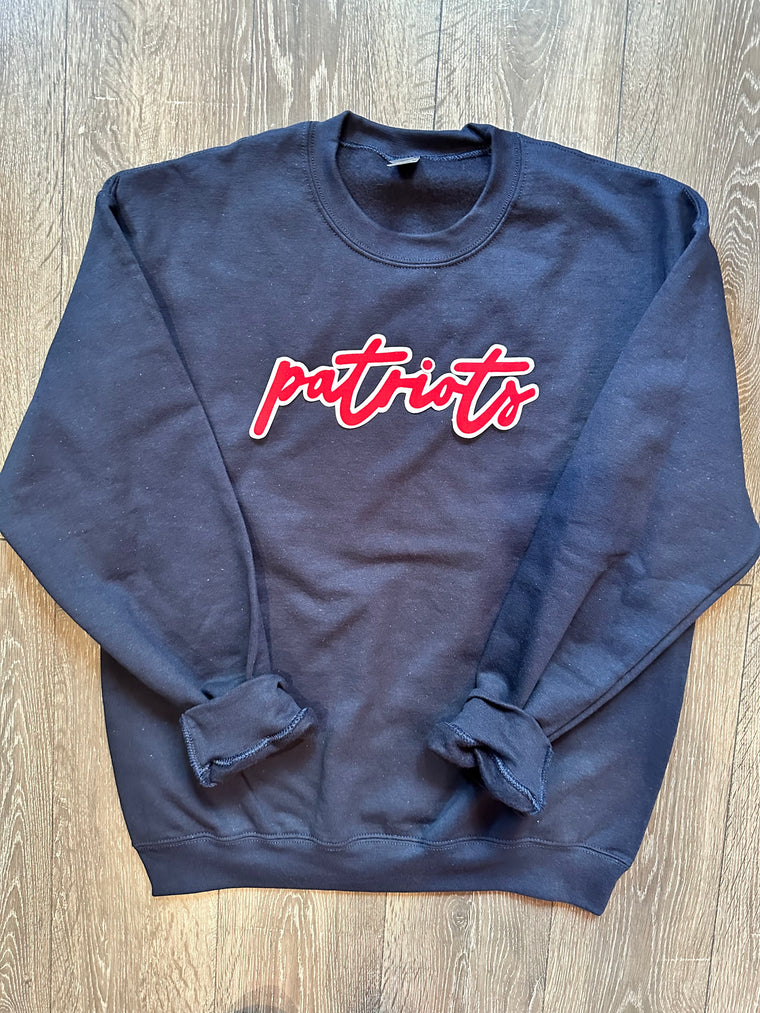 PATRIOTS - NAVY GILDAN CREW - YOUTH + ADULT